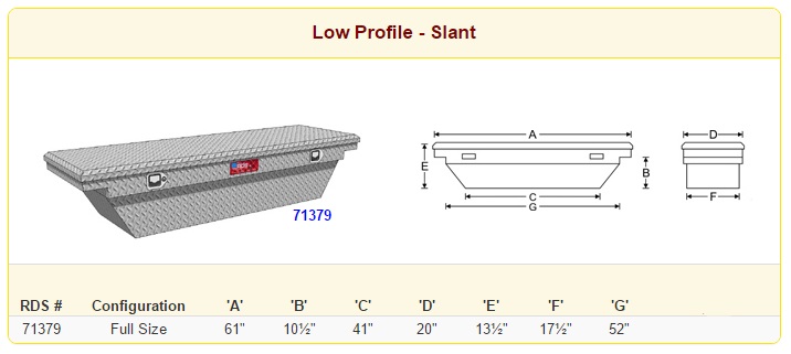 RDS Low Profile Slant Toolbox Sizes