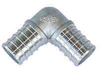 1" Stainless Steel PEX Barb Elbow (90 Degree)