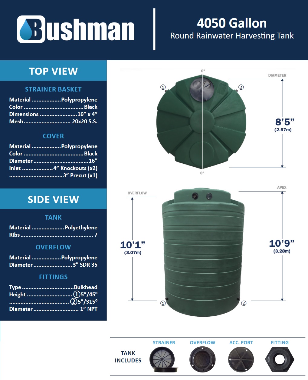 Bushman Rainwater Tank - 4050 Gallon