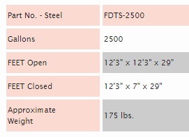 Fol-Da-Tank FDTS-2500 Information