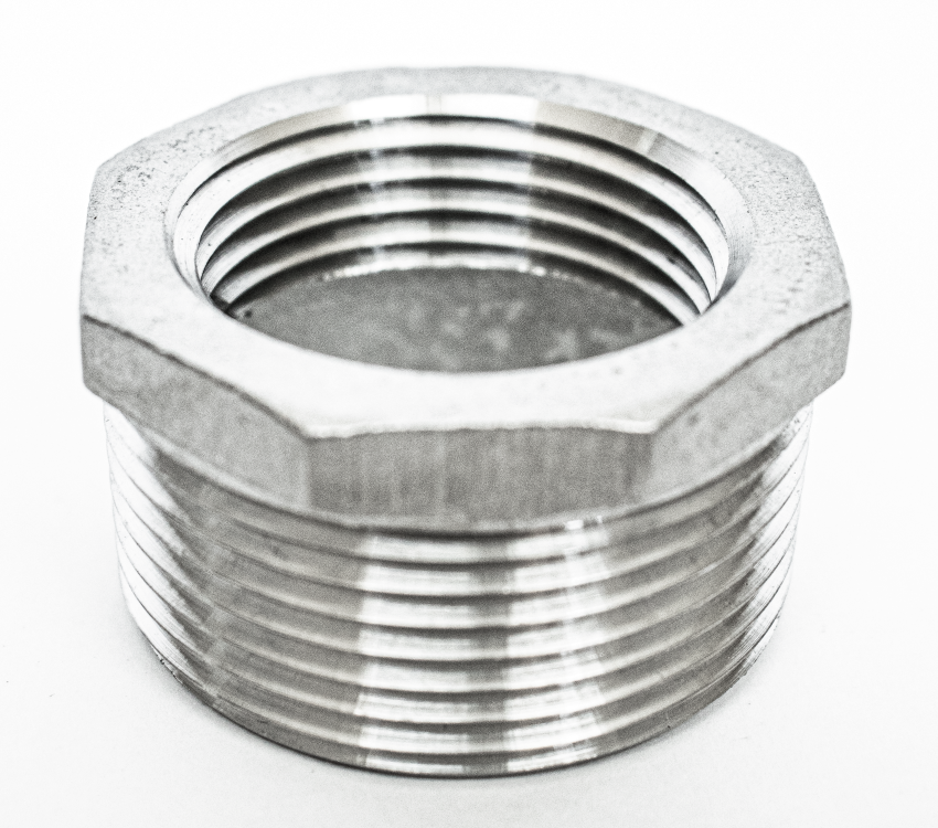 STAINLESS STEEL BUSHING REDUCER 1" x  3/4" NPT PIPE BS-100-075 