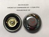 Chrome Flat Compression Cap - 1/4 Turn