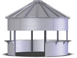 Sioux Steel Tank Gazebo - 18' Diameter - Galvanized Steel - 30 Degree Roof