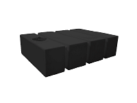 Bushman Rectangle Water Storage Tank - 500 Gallon (Black)