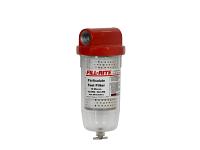 Fill-Rite F1810PC1 1" NPT Inlet & Outlet 18 GPM 10 Micron Particulate Fuel Filter w/Drain (Clear Bowl)