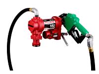 Fill-Rite FR1220HDSQ 12V Fuel Transfer Pump (Suction Pipe, 18' Hose, Auto Nozzle & Swivel) - 15 GPM