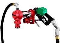 Fill-Rite FR4210HDS 12V Fuel Transfer Pump (Suction Pipe, 12' Hose, Auto Nozzle & Swivel) - 20 GPM