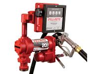 Fill-Rite FR4211H 12V Fuel Transfer Pump (Manual Nozzle, Hose, Gallon Meter, Suction Pipe) - 20 GPM