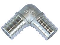 3/4" Stainless Steel PEX Barb Elbow (90 Degree)