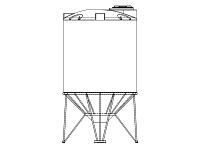 Snyder Cone Bottom Tank (1.9 HDLPE) - 1000 Gallon