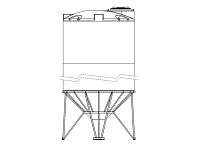 Snyder Cone Bottom Tank (1.9 HDLPE) - 1500 Gallon