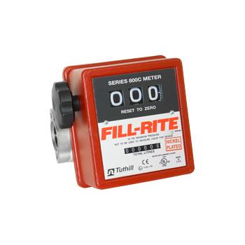 Fill-Rite 807CLN1 3-Wheel Mechanical, 1 in Liter Meter, 19-76 LPM Nickel Plated 1