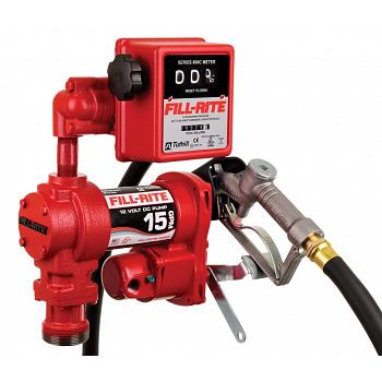 Fill-Rite FR1211H 12V Fuel Transfer Pump (Manual Nozzle, Hose, Gallon Meter, Suction Pipe) - 15 GPM 1
