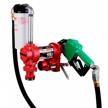 Fill-Rite FR1220HDSFQ 12V Fuel Transfer Pump (Suction Pipe, 18\' Hose, Auto, Filter & Swivel) - 15 GPM 1