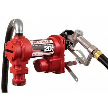 Fill-Rite FR4210H 12V Fuel Transfer Pump (Manual Nozzle, Discharge Hose, Suction Pipe) - 20 GPM 1