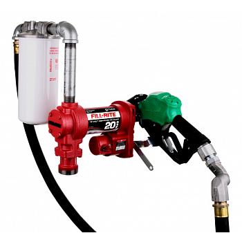 Fill-Rite FR4220HDSFQ 12V Fuel Transfer Pump (Suction Pipe, 18\' Hose, Auto, Swivel & Filter) - 20 GPM 1