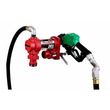 Fill-Rite FR4220HDSQ 12V Fuel Transfer Pump (Suction Pipe, 18\' Hose & Auto Nozzle) - 20 GPM 1