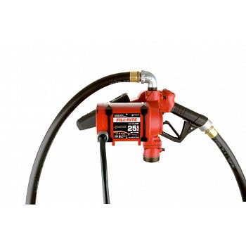 Fill-Rite NX25-DDCNB-AA 12V or 24V Fuel Transfer Pump (Auto Nozzle, Discharge Hose) - 25 GPM  1