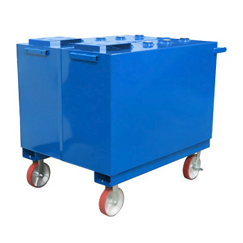 Fluidall Single Wall Lube Oil Tank Package With Casters (2 Tanks) - 110/110 Gallon 1