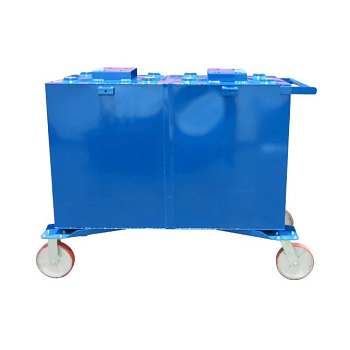 Fluidall Single Wall Lube Oil Tank Package With Casters (2 Tanks) - 75/75 Gallon 1