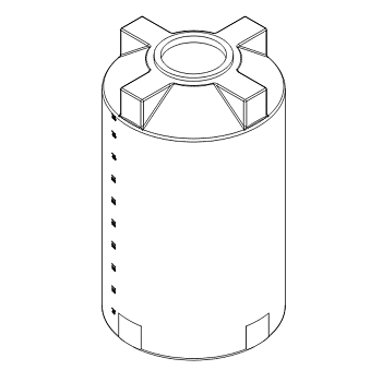 Norwesco Vertical Water Storage Tank (Black) - 525 Gallon 1