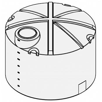 Norwesco Vertical Chemical Storage Tank (Gusset Top) - 1550 Gallon 1