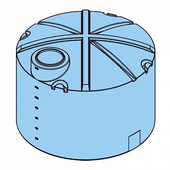 Norwesco Vertical Heavy Duty Chemical Storage Tank (Gusset Top) - 1550 Gallon 1