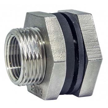 3/4\" Stainless Steel Bulkhead Fitting (With EPDM Gasket) 1