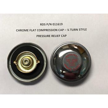 Chrome Flat Compression Cap - 1/4 Turn 1