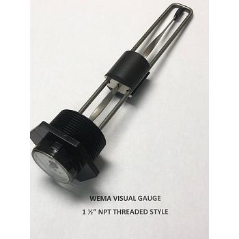 KUS (Wema) Visual - 1.5\" Threaded Gauge - 16\" 1