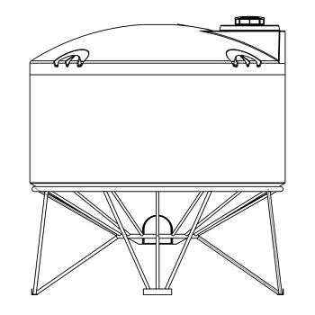 Snyder Cone Bottom Tank (1.9 XLPE) - 1400 Gallon 1