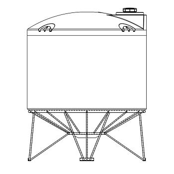 Snyder Cone Bottom Tank (1.9 XLPE) - 1650 Gallon 1