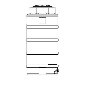 Snyder Vertical Water Storage Tank (Natural White) - 300 Gallon 1
