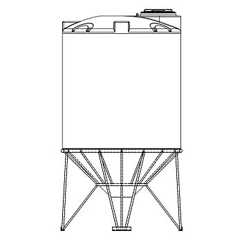 Snyder Cone Bottom Tank (1.9 XLPE) - 1000 Gallon 1