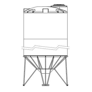 Snyder Cone Bottom Tank (1.9 HDLPE) - 1500 Gallon 1