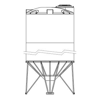Snyder Cone Bottom Tank (1.9 XLPE) - 1500 Gallon 1