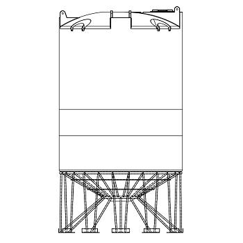 Snyder Cone Bottom Tank (1.9 HDLPE) - 3000 Gallon 1