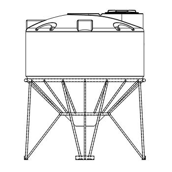 Snyder Cone Bottom Tank (1.9 XLPE) - 500 Gallon 1