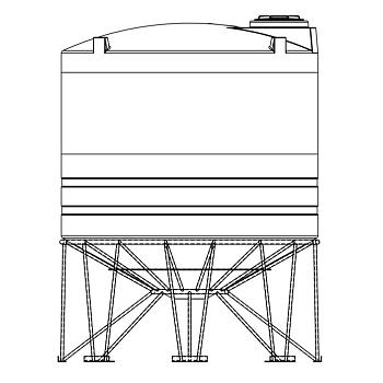 Snyder Cone Bottom Tank (1.9 HDLPE) - 2500 Gallon 1