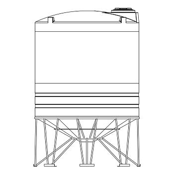 Snyder Cone Bottom Tank (1.9 HDLPE) - 3000 Gallon 1